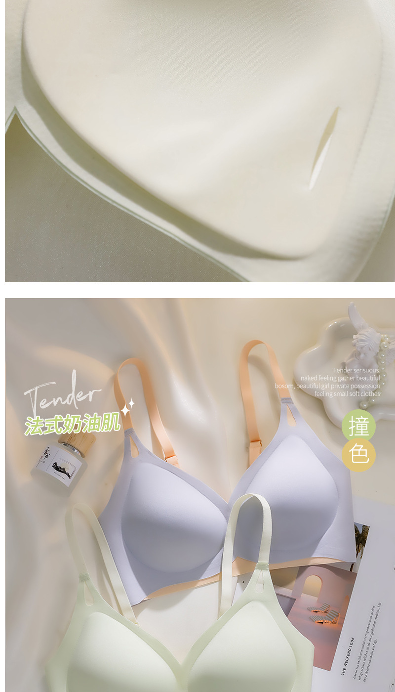 云朵无痕内衣女小胸上托聚拢透气防下垂无钢圈一片式薄款美背文胸详情3