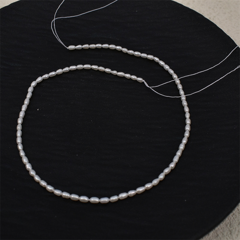 天然淡水珍珠长米珠2-4-7mm珍珠项链半成品diy手工散珠小米珠配件详情14