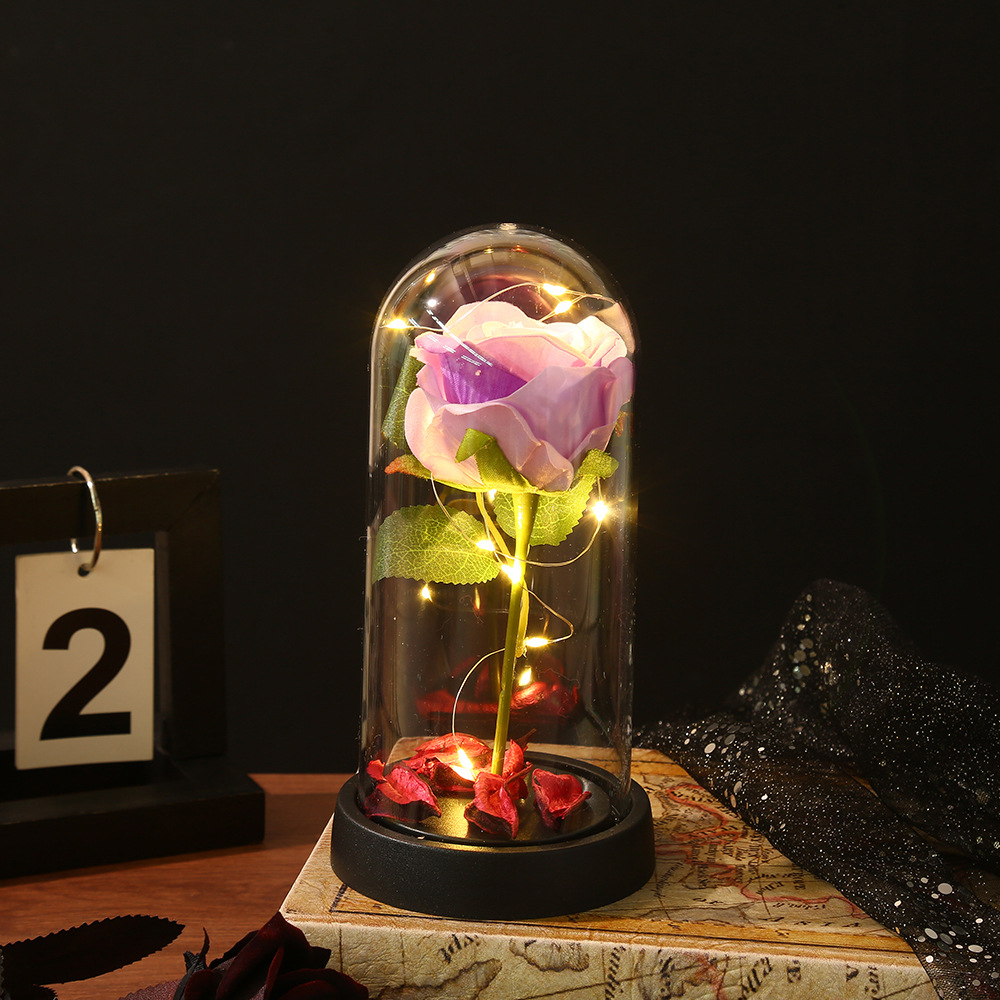 永生花玫瑰花高级香皂LED发光设计 鲜花艺术品 闺蜜生日情人节礼物 现货批发优质选择详情6