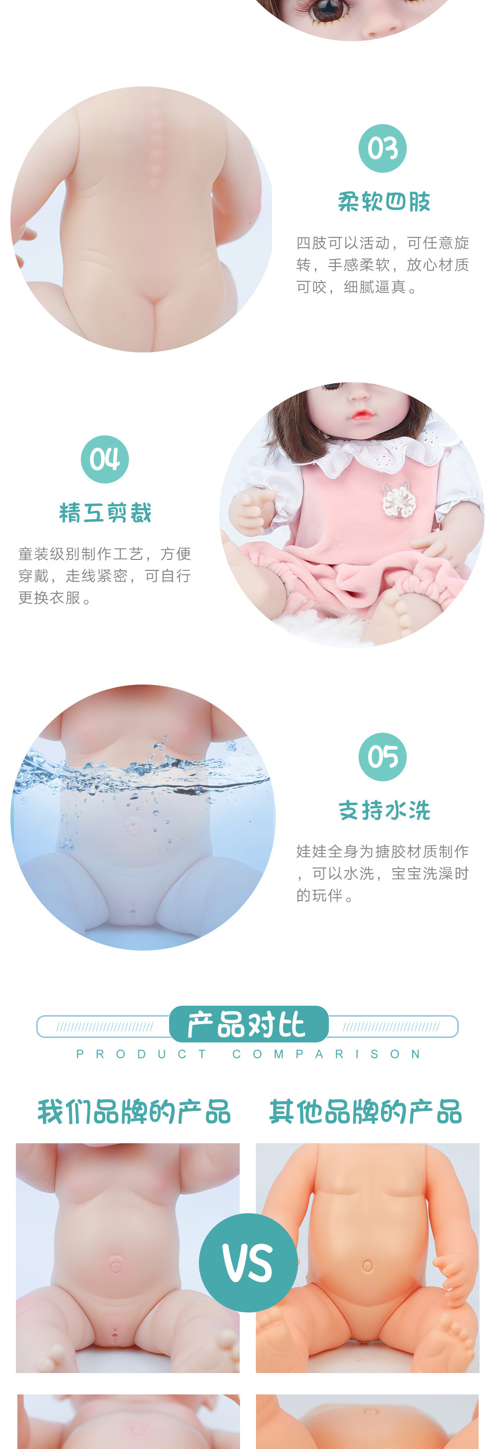 跨境现货38cm重生娃娃仿真婴儿搪胶软胶洋娃娃儿童玩具娃娃批发详情7