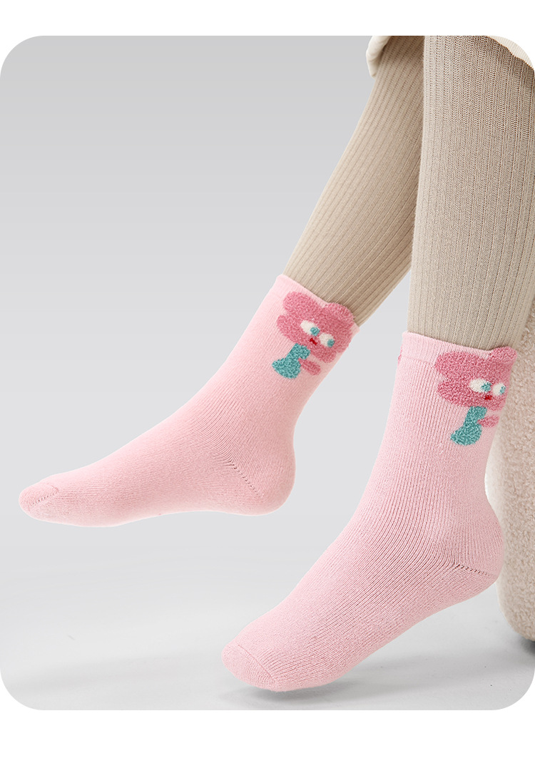 P05儿童秋冬袜子批发卡通萌酷小兔宝宝毛圈袜棉加厚保暖女童袜子详情21