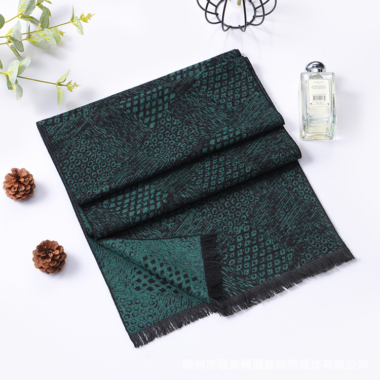 外贸男士围巾批发厂家男秋冬流苏围巾格子围巾仿羊绒围巾源厂家详情18