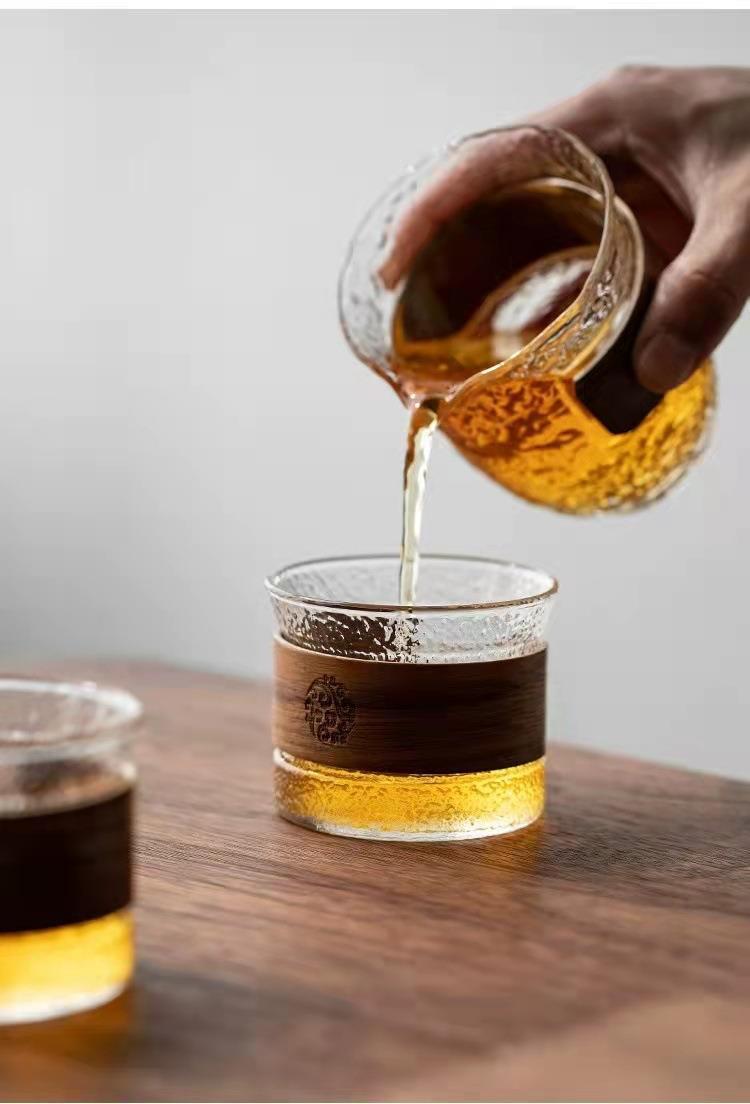 日式竖纹玻璃茶杯防烫隔热茶具泡茶公道杯茶器个人主人杯功夫茶详情10