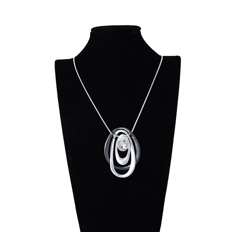 毛衣链跨境亚马逊爆款热销欧美时尚女式合金创意椭圆形项链长款详情9