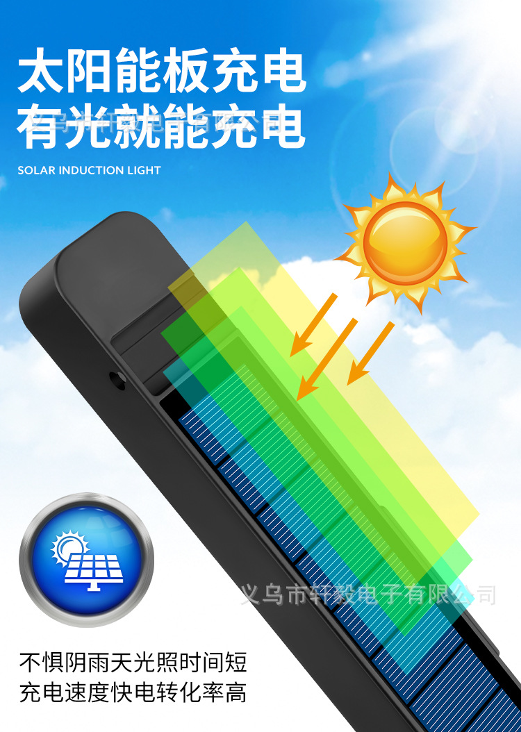 跨境太阳能感应路灯庭院太阳能长条壁灯外墙走廊USB充电庭院灯详情5