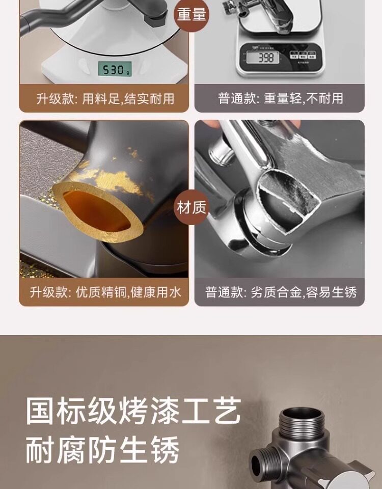 包安装精铜淋浴花洒套装家用卫浴增压喷头洗澡淋浴器整套2026新款详情11