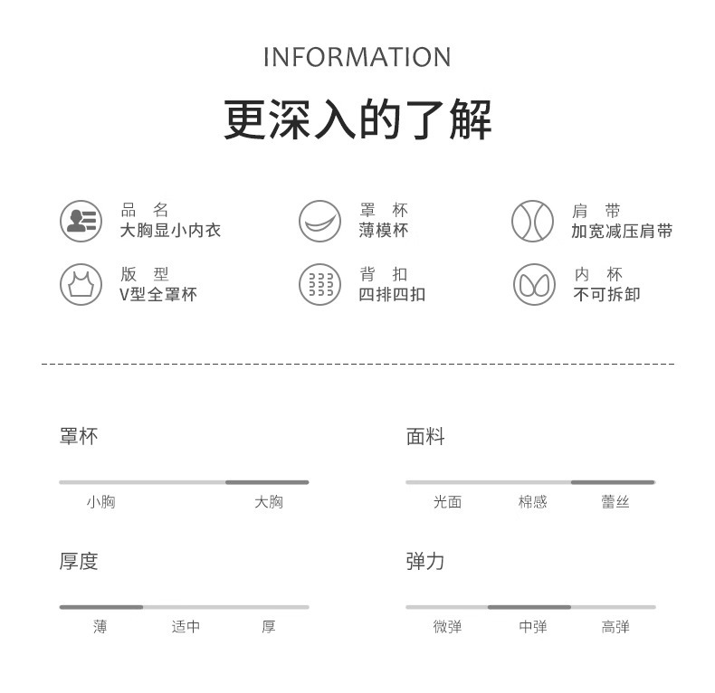 大胸显小法式内衣调整型文胸女夏季聚拢防下垂薄款软钢圈大码胸罩详情9