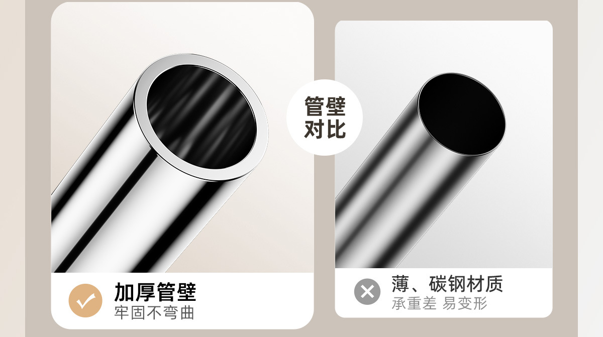【包邮】不锈钢晾衣杆阳台伸缩卫生间免打孔浴室浴帘杆卧室窗帘杆详情8