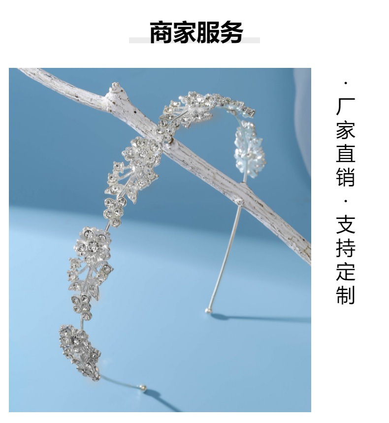 Summer headband: Silver, simple and fresh, ladylike, Instagram influencer style headband. Sweet diamond-encrusted headband pic 20