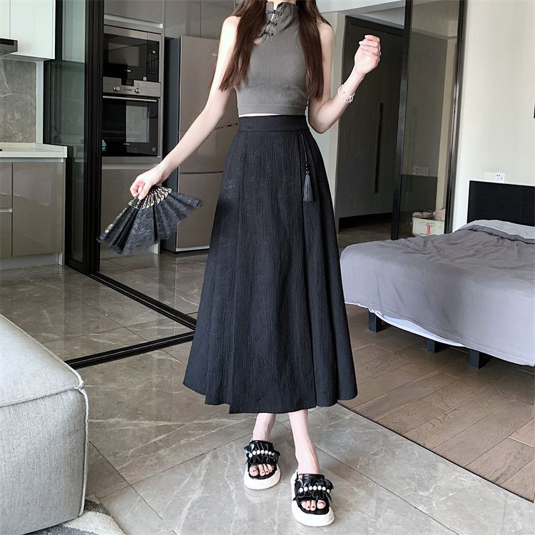 New Chinese-style jacquard skirt 2024, improved horse face skirt, high-waisted, slimming and elegant, pleated A-line skirt, Chinese trend pic 12