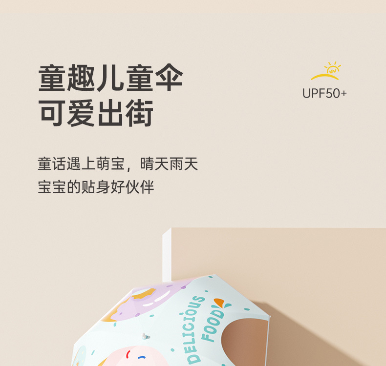 ZUODU左都儿童晴雨伞 女孩小学生晴雨两用长柄反光上学防晒遮阳伞详情1