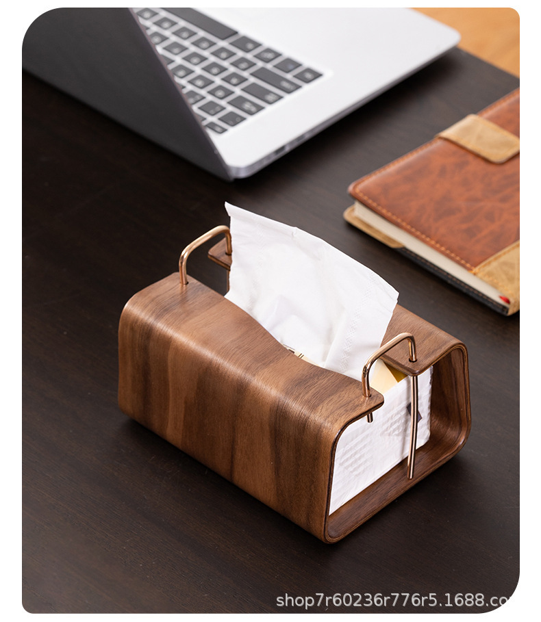 Black walnut tissue box, peach wood living room tissue box, solid wood storage box, light luxury home napkin box, tissue pic 17