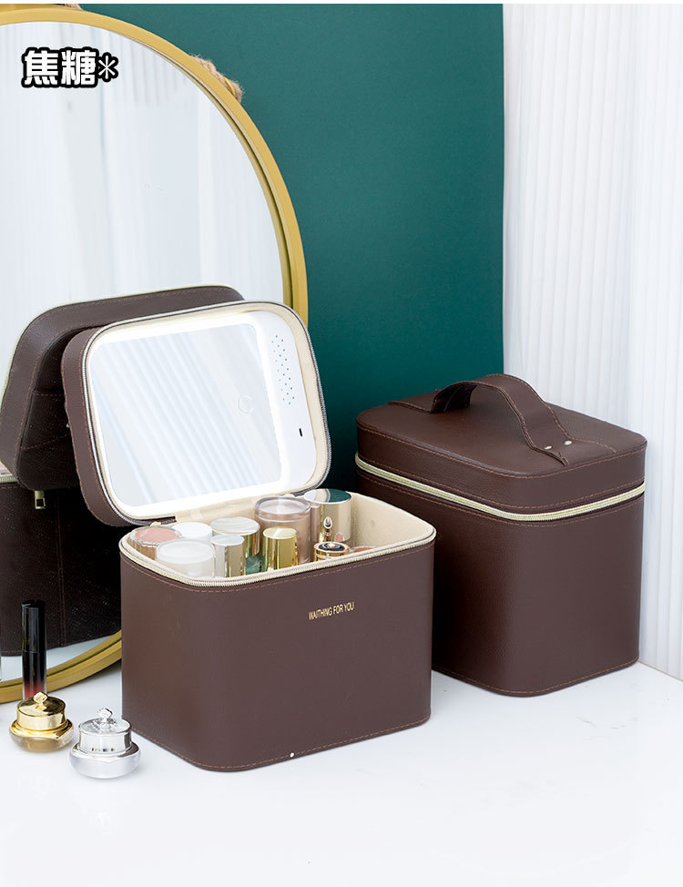 化妆包批发韩版新款大容量旅行便携手提PU专业化妆品收纳包化妆箱详情9