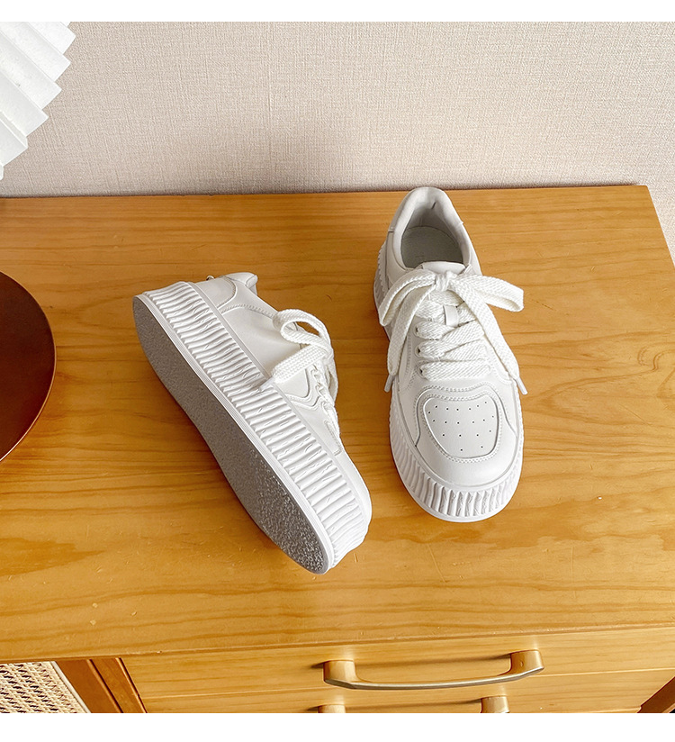 玛速主义2025春新款厚底增高小白鞋女休闲饼干圆头系带学院风板鞋详情21