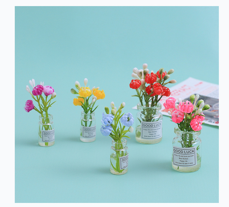 多彩鲜花花瓶夜光手工diy饰品配件奶油胶树脂小配件材料包批发详情36