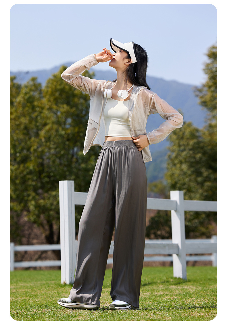 81061# Summer New UPF50+ Sun Protection Chiffon Pants are light, breathable, cool, soft and sun protection wide-leg pants for women pic 17