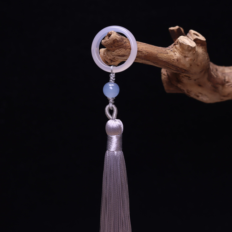 White, yellow and green Bodhi running ring pendant with tassel prayer beads pendant accessory, hand-held pendant with tassel hand-held prayer beads pendant pic 18
