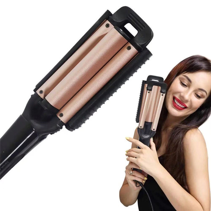 Cross-border 3D wavy curling iron, instant noodle head, short hair, large curls, water wave perming device, Korean curling iron, electric splint pic 1