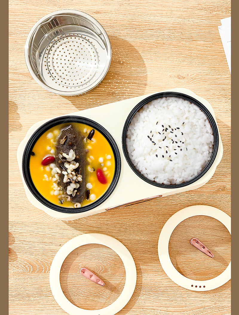 Double-pot rice cooker, a household multi-functional electric cooking pot with preset timing, large capacity, and dual assembly for both steaming and cooking pic 5