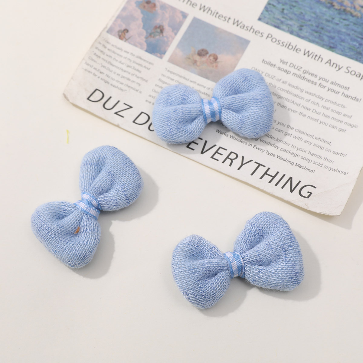 DIY Korean sweet girl cotton thread crochet bow tie accessories, baby girl headwear, hair accessories, hair tie wholesale pic 10