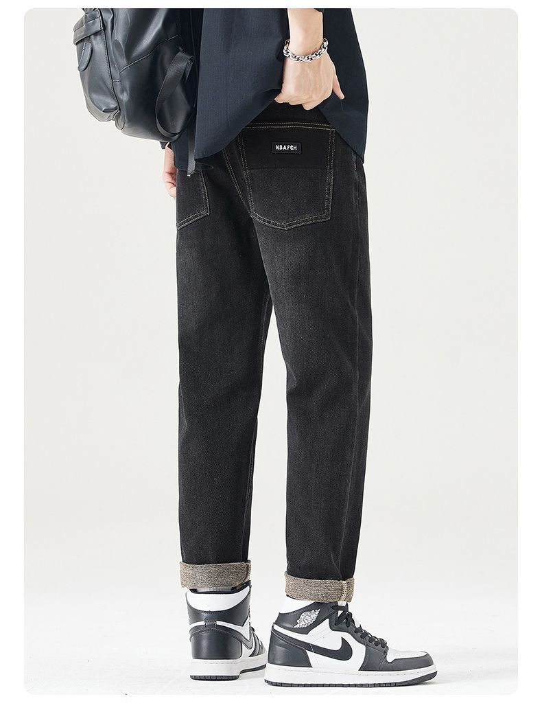 春季男士牛仔裤潮流修身直筒休闲裤2025春秋款百搭弹力痞帅长裤子详情12