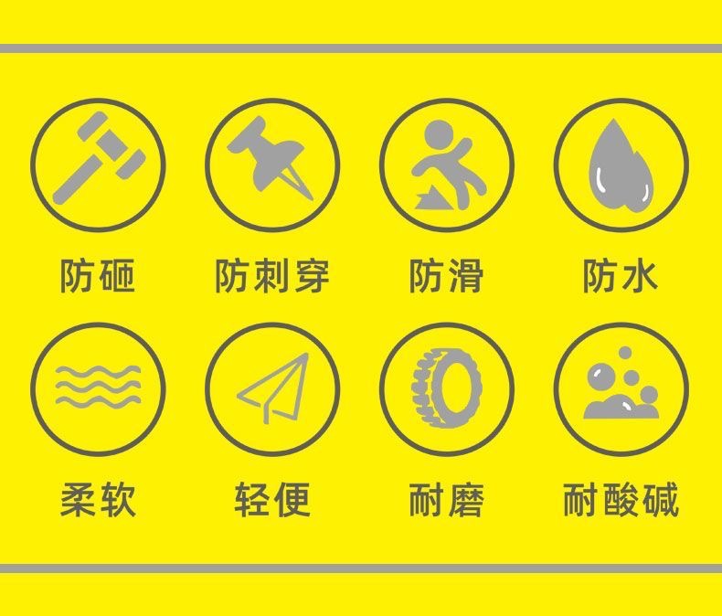钢头防砸高筒防护雨鞋男1801高帮三防劳保鞋护脚工作雨靴水鞋胶鞋详情2