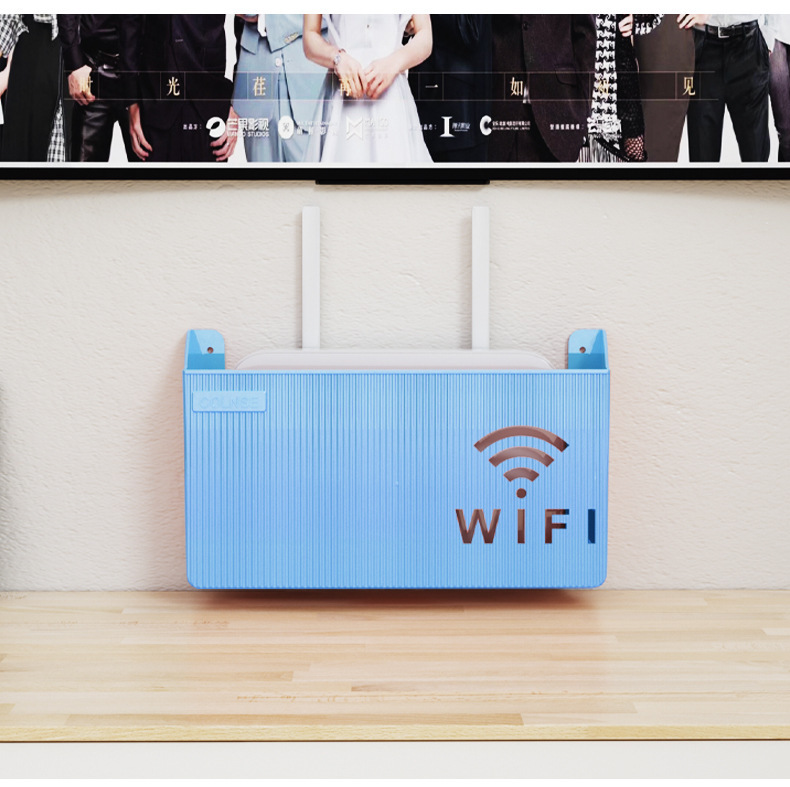 壁式收纳盒无线wifi电视机顶盒路由器置物架免打孔收纳盒子壁挂式详情32