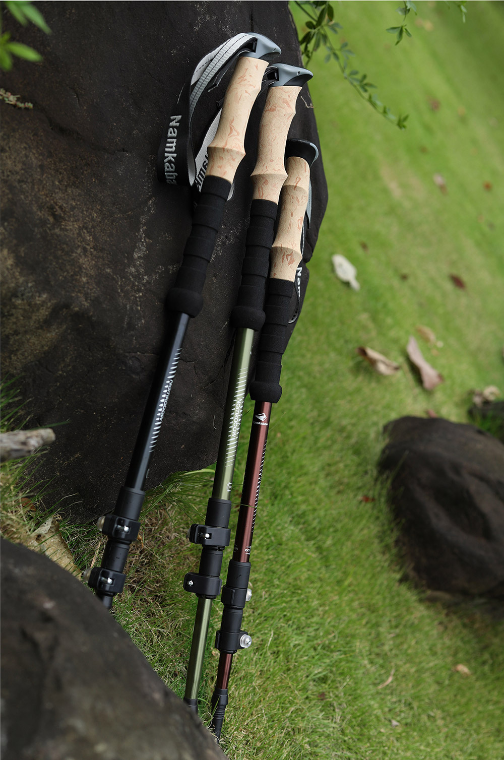 跨境热销户外铝合金登山滑雪杖三节伸缩手杖套装轻便耐用登山装备详情1