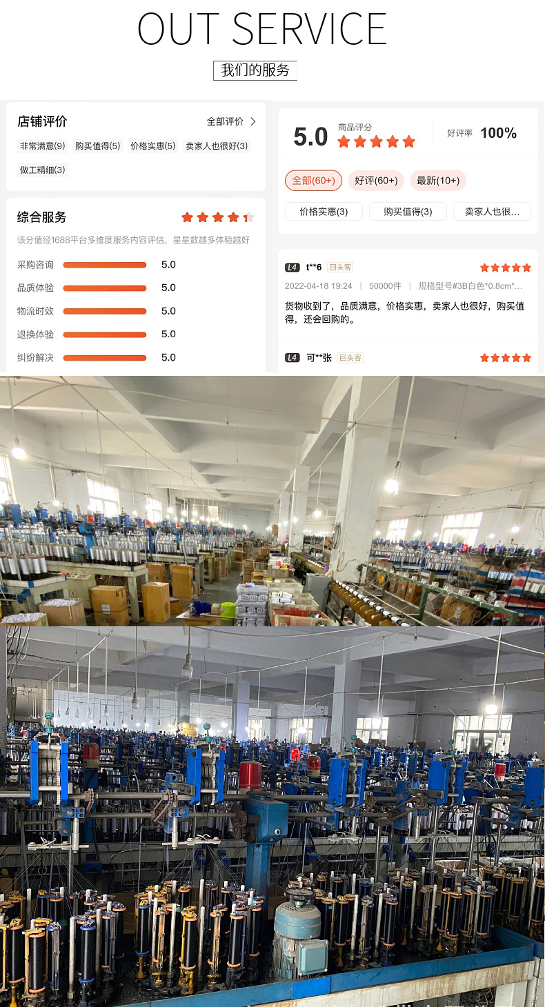 Wholesale of black and white elastic bands, elastic ropes, rubber bands and elastic band accessories in stock: 0.30.60.81.0 pic 10