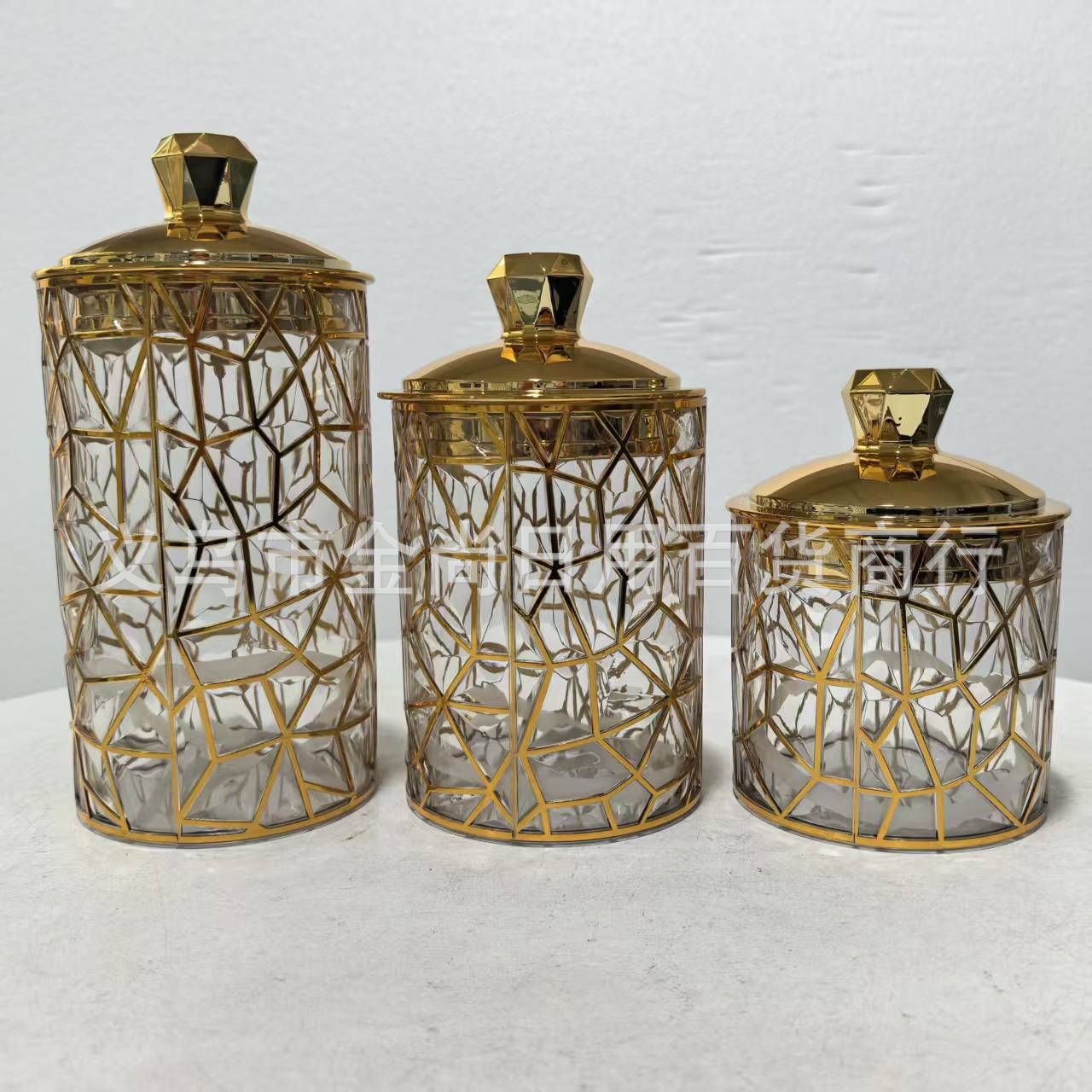 新款烫金密封罐电镀密封罐厨房储物罐糖果罐带盖防潮密封罐子欧式详情2