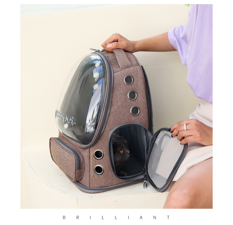 Portable and breathable cat bags for going out, space pet cabin, double-shoulder cat backpack, cat cage, dog and cat schoolbag, cat supplies pic 11