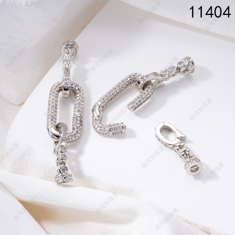Pearl necklace buckle chain, full zirconium heavy industry handcrafted end buckle, connecting buckle, mother-and-child buckle, sweater chain diy accessories pic 16