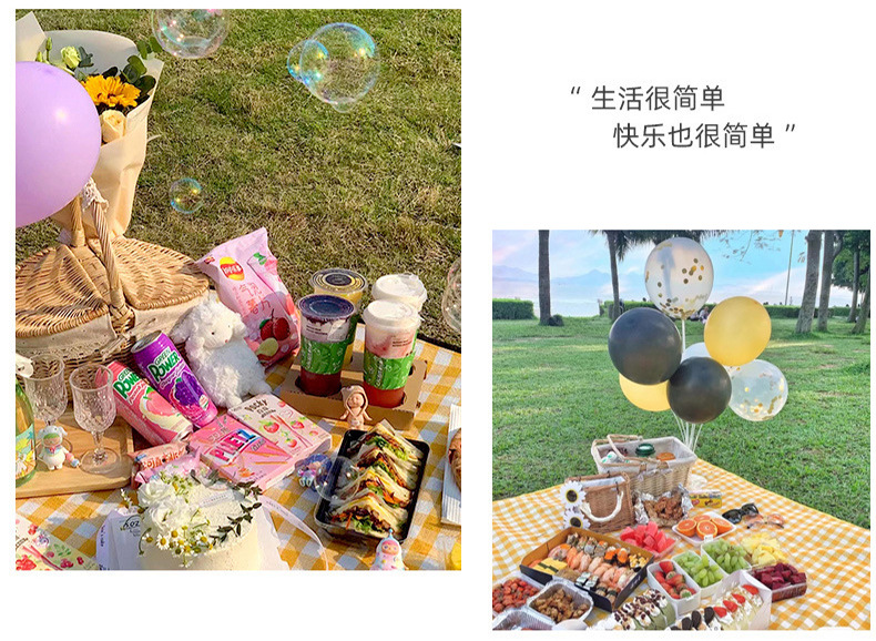 格子无纺布野餐垫康乐屋加厚防水垫地垫牛津布野餐布可折叠可收纳详情13