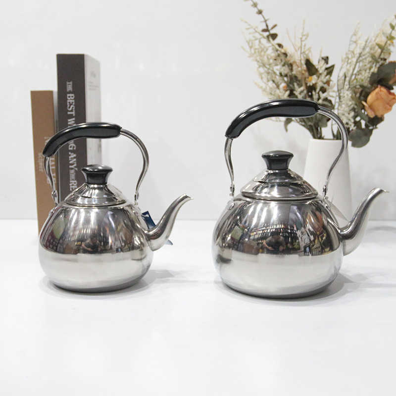 Stainless steel teapot, water bottle, coffee pot, induction cooker, tea pot, thickened export Zhilan pot, hotel and restaurant pear pot pic 1
