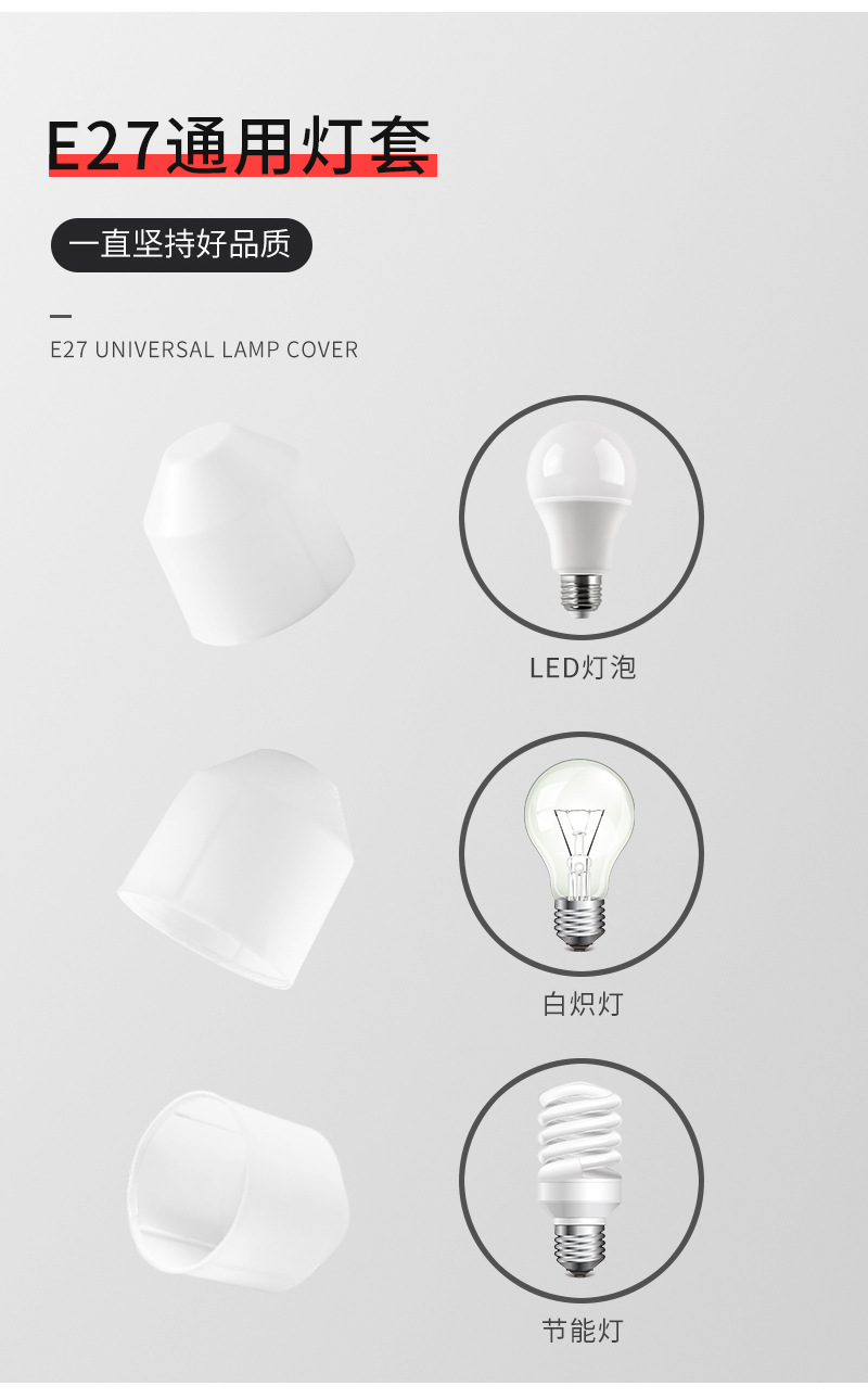 Wholesale e27 screw-down plastic PP lamp head dust cover, bulb lamp head protection shell, lamp cap accessories pic 7