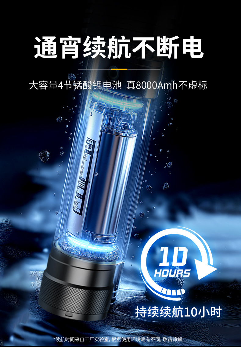 Cross-border tactical long-range flashlight, outdoor emergency lighting lamp, zoom long-range strong light, portable large laser lamp, lighting fixtures, dedicated pic 12