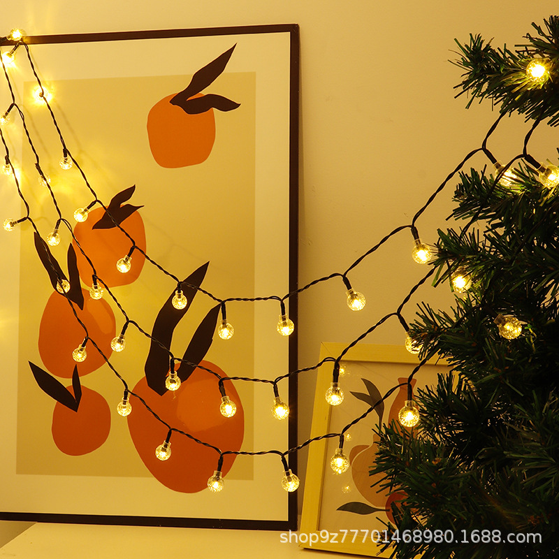 Solar air cannon ball lights, string of colored lights, LED light strings, romantic Internet celebrity decoration, bubble ball lights, camping decorative lights pic 6