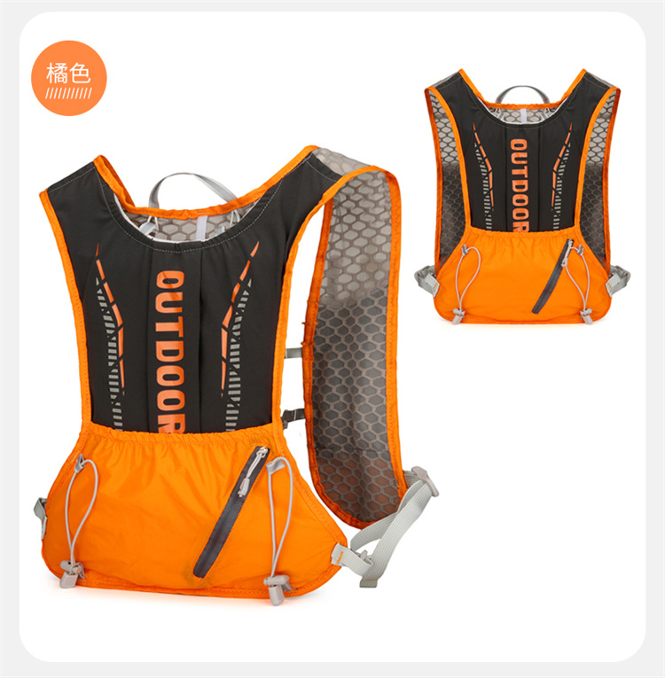 新款多功能尼龙跑步背包 安全反光运动背包水袋背包 骑行包详情30