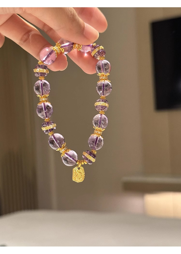 巴西紫水晶手串女手链轻奢气质网红紫气东来水晶串珠手饰生日礼物详情17