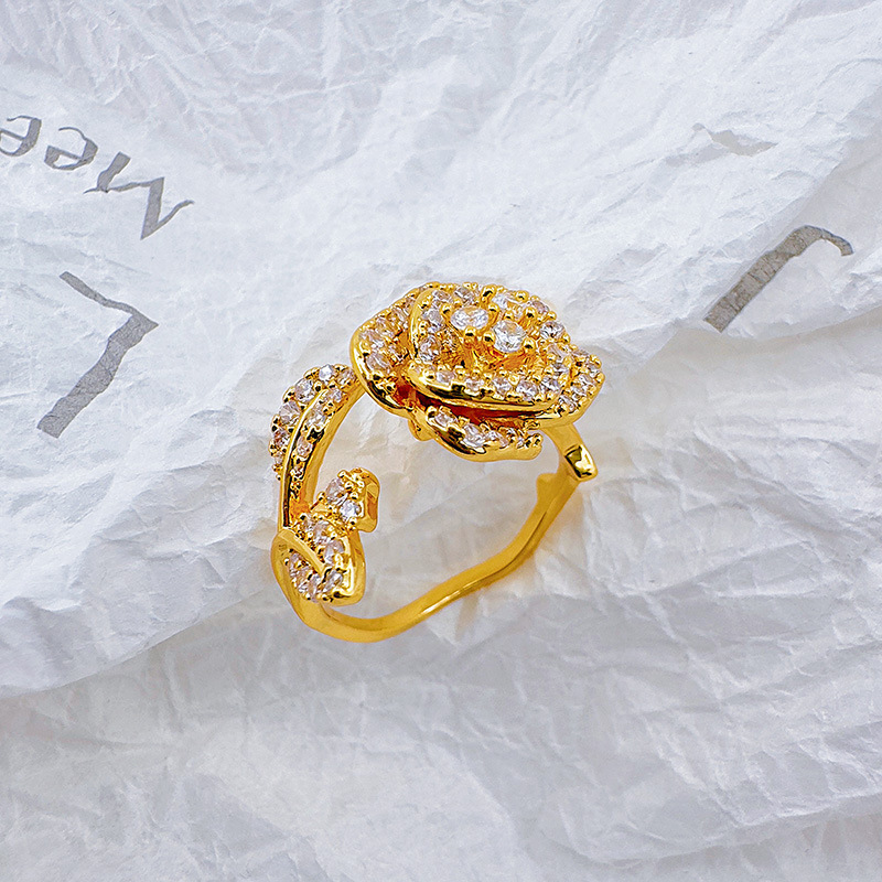 柏伶山茶花食指戒指女镶钻轻奢小众素圈开口戒时尚个性高级感饰品详情14