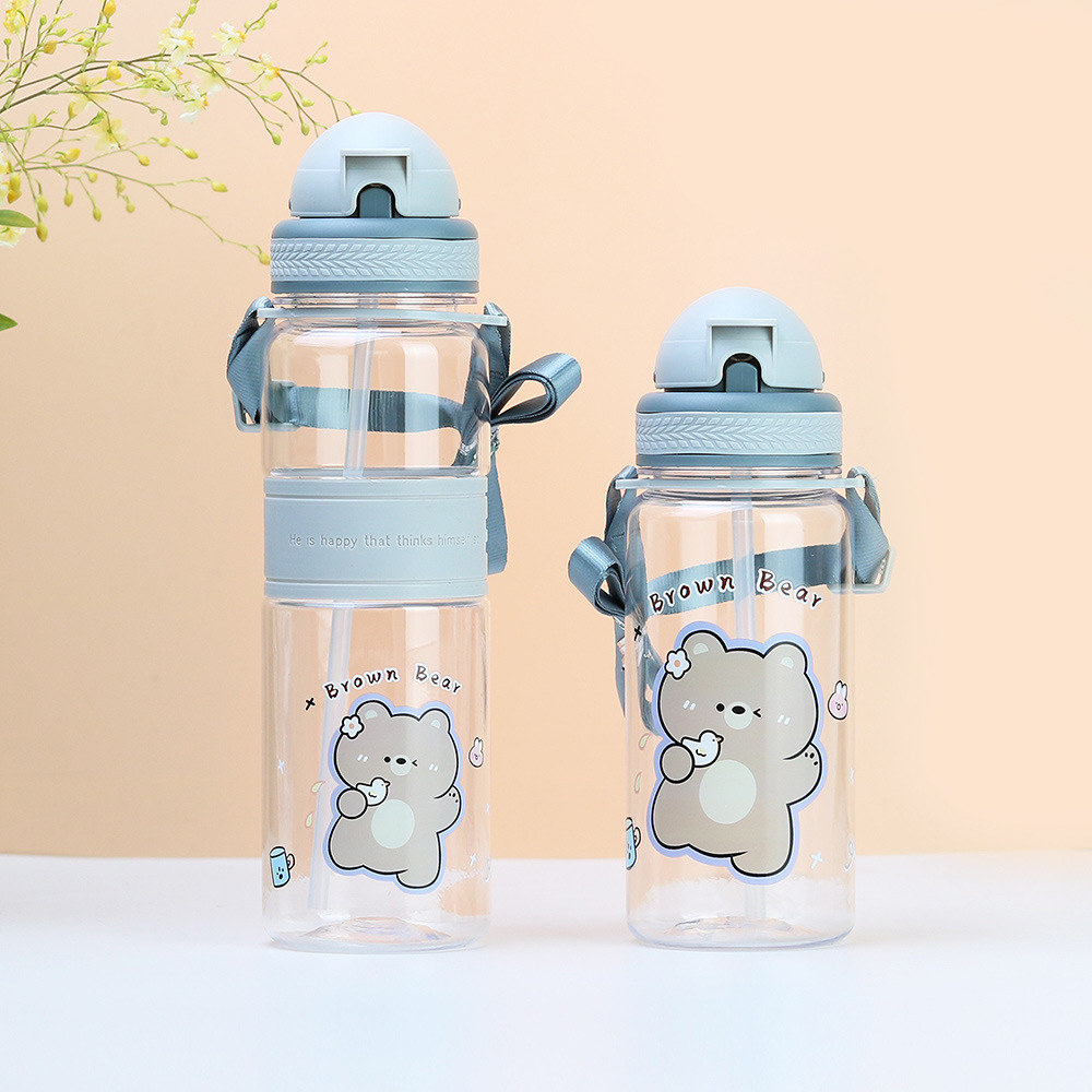 代发可爱卡通吸管杯幼儿园儿童塑料水杯创意学生手提杯子运动水壶详情7