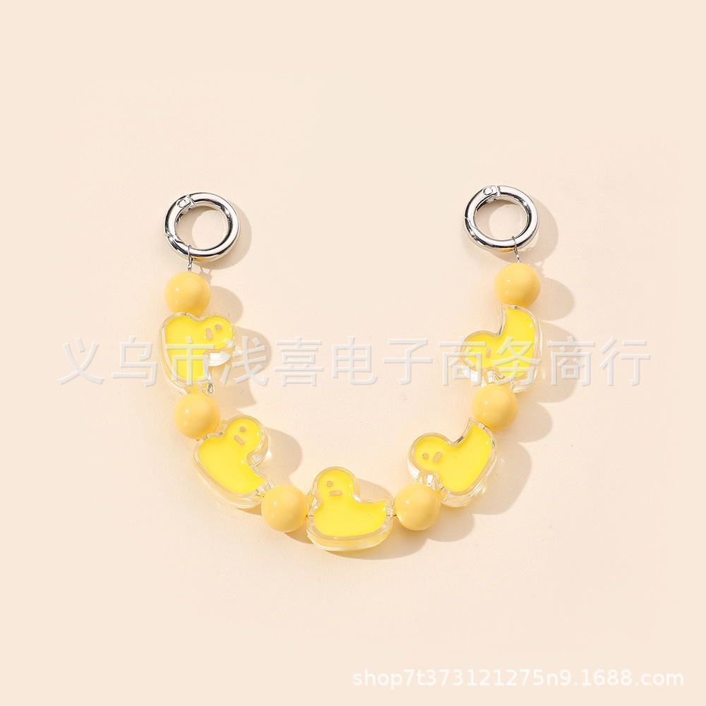 European and American InS-style cartoon acrylic round bead hand chain phone case diy accessory, mobile phone chain beaded for women pic 2