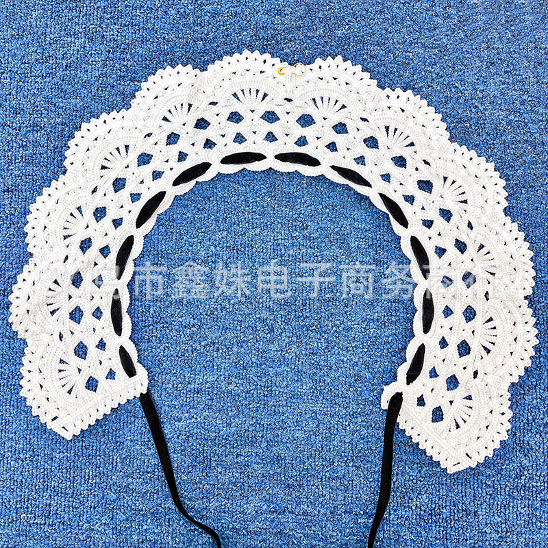 Hollowed-out crocheted white versatile collar clothing accessories, accessories and decorative ornaments pic 5