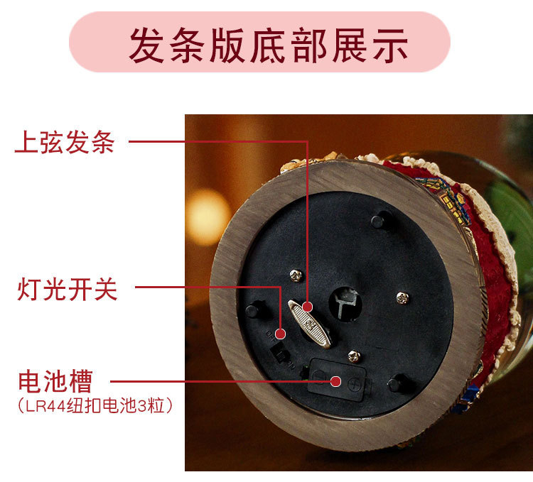 Customized light luxury music box, luminous crystal ball ornament, living room wine cabinet, Christmas tree, snowman, Christmas luminous decoration pic 11