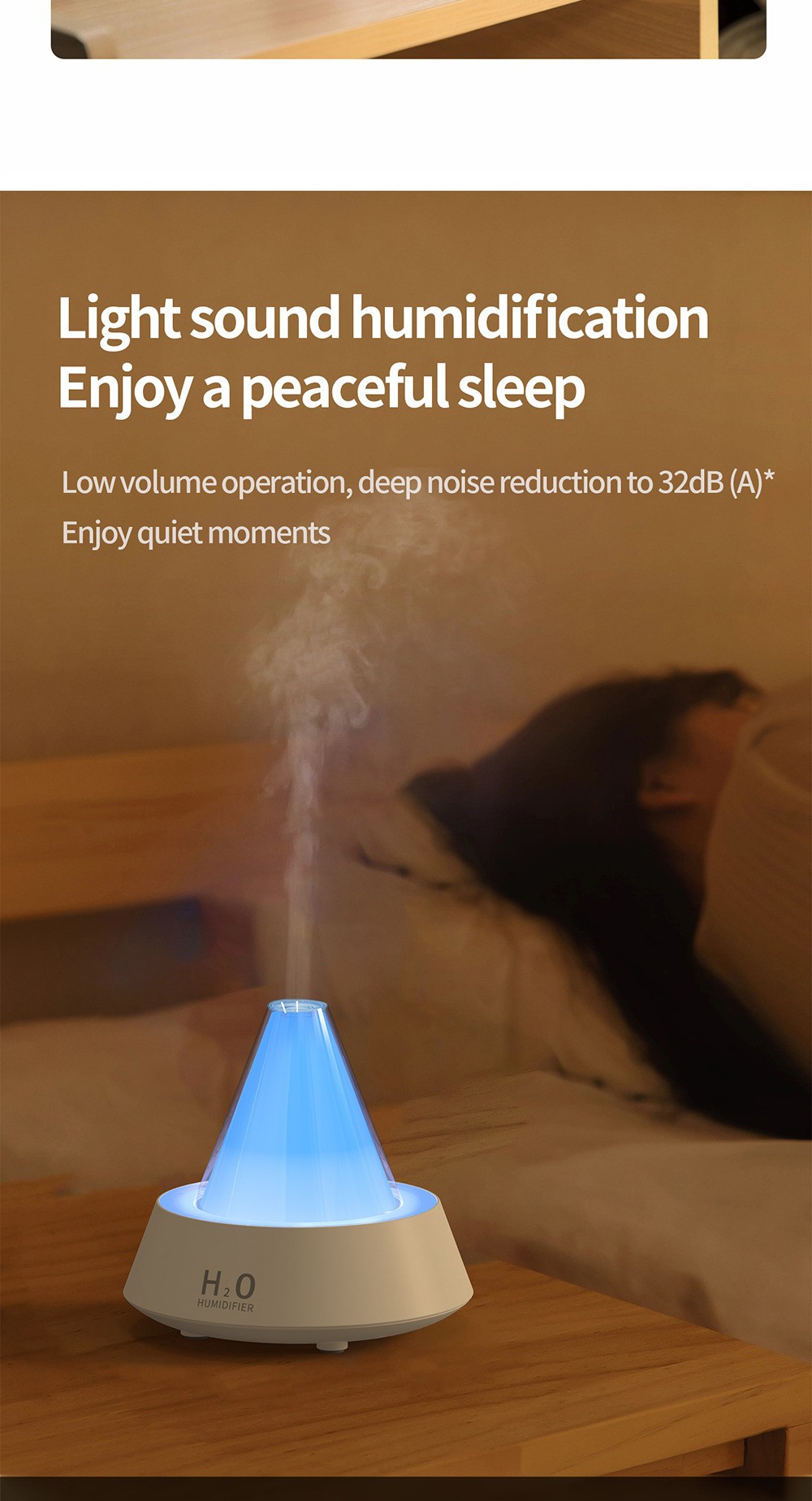 Cross-border Amazon simulation Seven-color glow aroma diffuser, home desktop, bedroom ultrasonic silent humidifier, household appliances pic 14