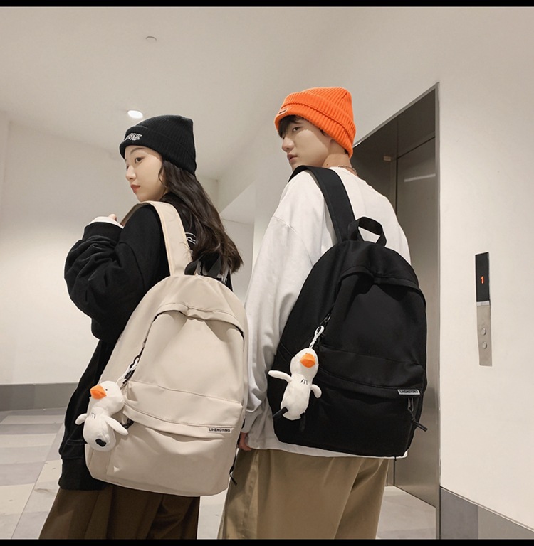 双肩包男士简约大容量旅行背包女休闲日系初中生高中大学生书包男详情6