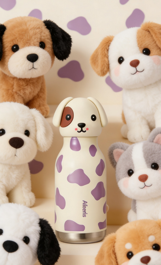 新款小狗创意卡通公仔不锈钢保温杯便携式运动水杯儿童学生杯详情12