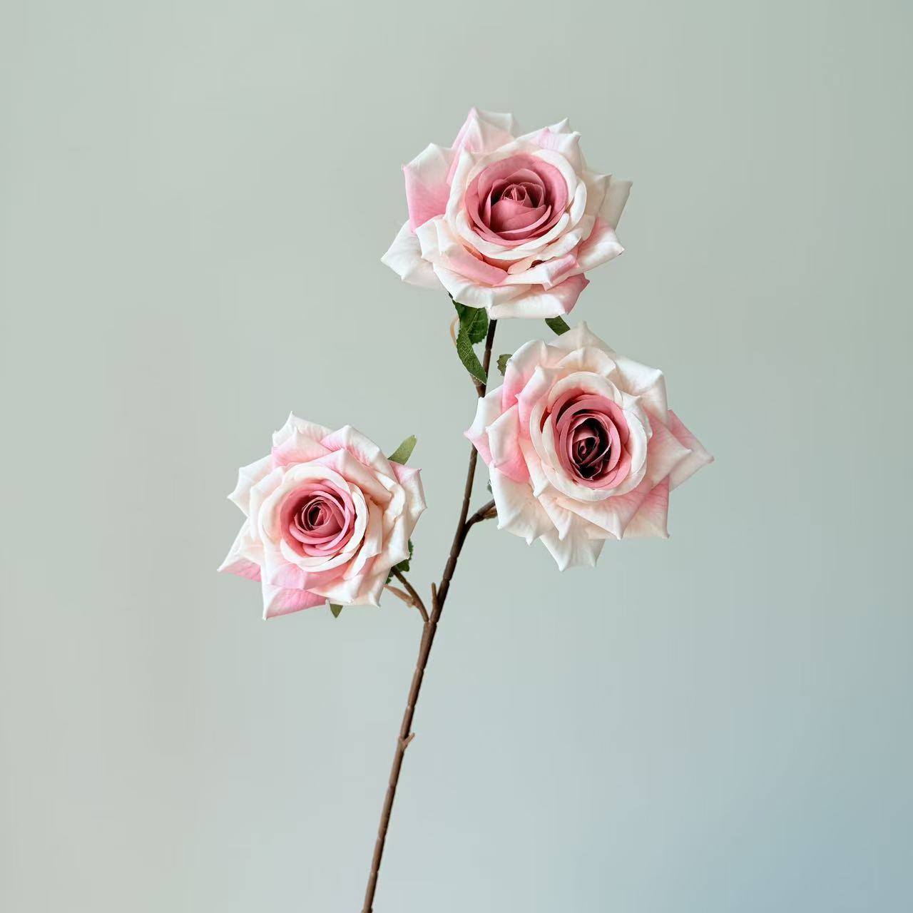 3头卡布奇诺玫瑰花仿真花摩卡油画复古玫瑰花婚庆插花家居装饰花详情22