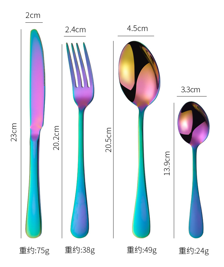 跨境1010圣诞喜庆开窗礼盒不锈钢餐具刀叉勺四主件24件礼盒套装详情9