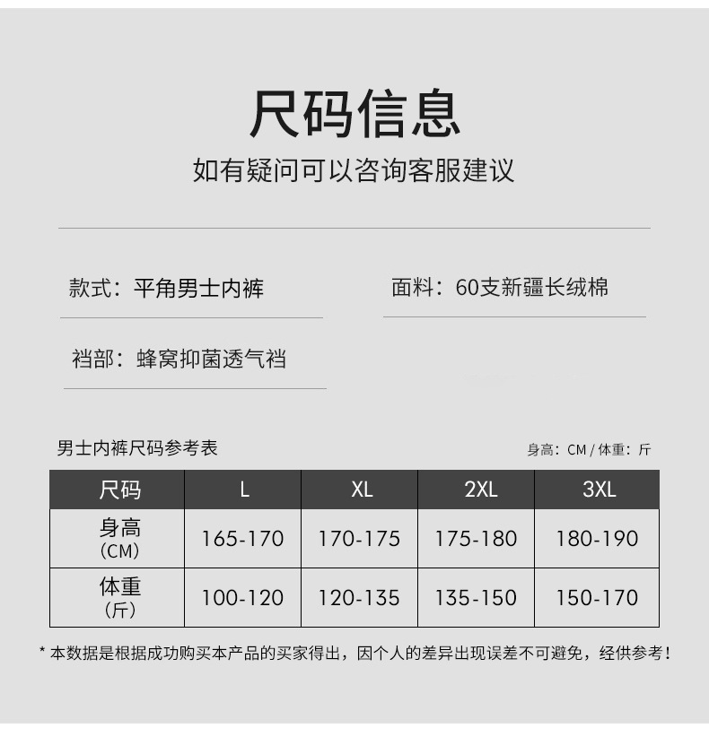 60支新疆长绒棉内裤男纯棉中腰抗菌透气男平角裤无痕全棉男生内裤详情14